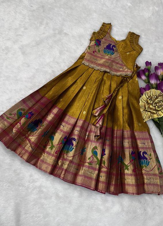 NEW LAUNCING PAITHANI KIDS LEHENGA CHOLI simmer silk Wholesale kids wear market in Ahmedabad